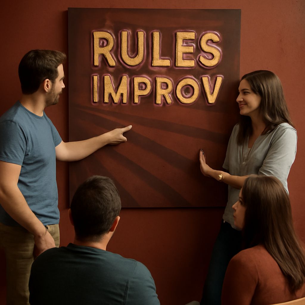 Improv rules and acting verbs for better ensemble acting