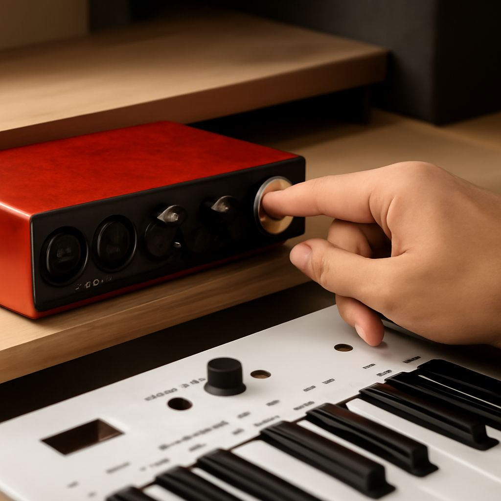 Recording hardware for a Mac podcast studio: audio interface setup