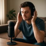 Illustration of active noise cancellation technology in headphones